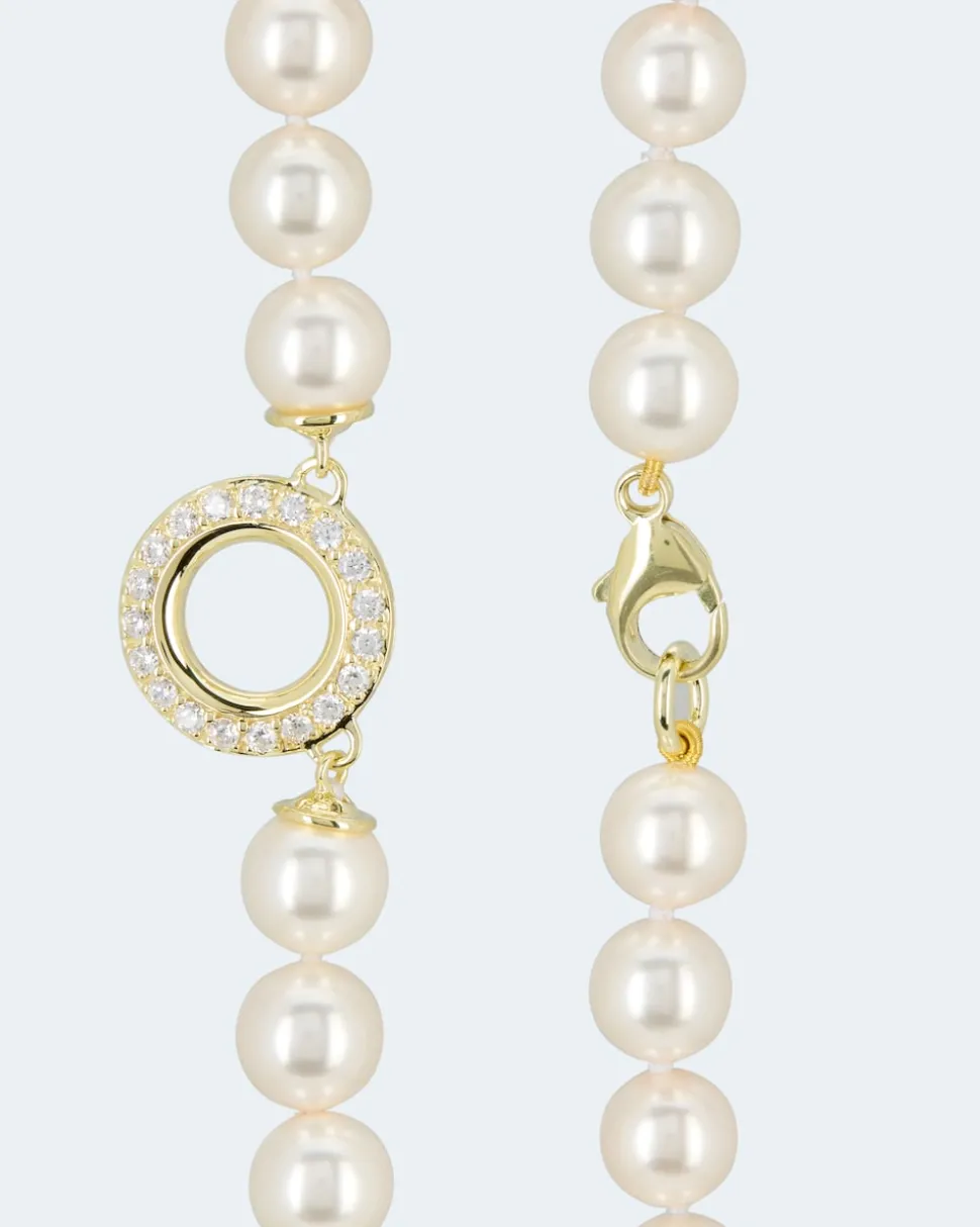 Collier MK-Perlen 10mm & Zirkonia