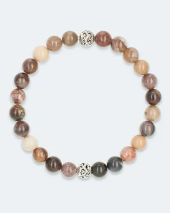 Edelstein-Armband mit Silber-Beads