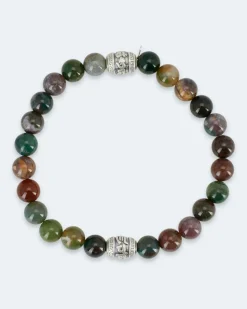Edelstein-Armband mit Silber-Beads