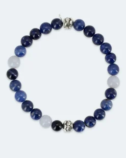 Edelstein-Armband mit Silber-Beads