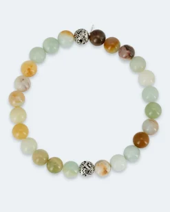 Edelstein-Armband mit Silber-Beads