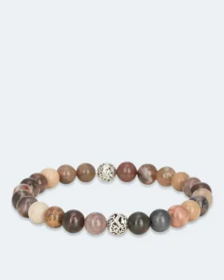 Edelstein-Armband mit Silber-Beads