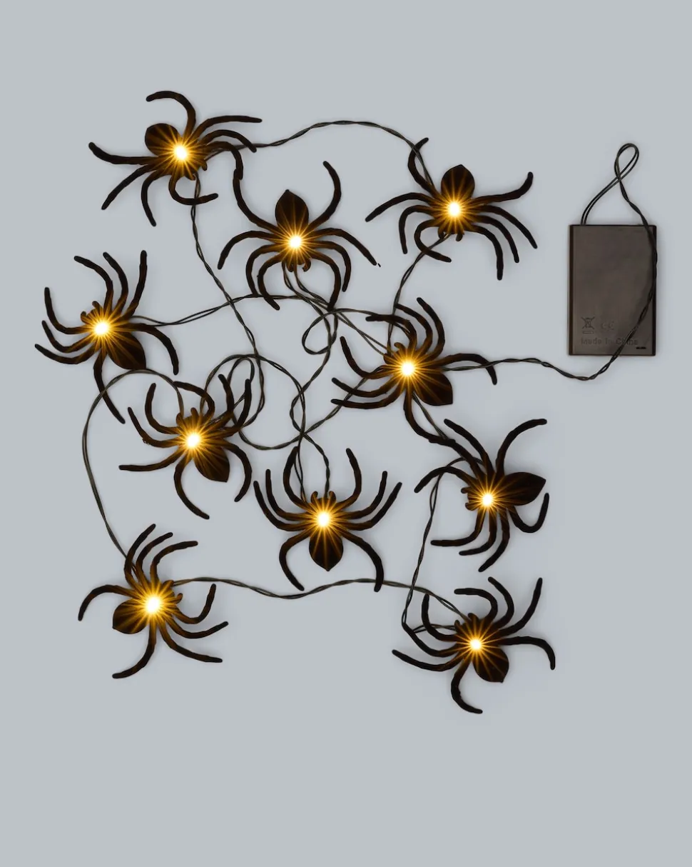 Halloween-Lichterkette "Spinnen"