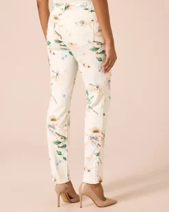 Jeans mit Blumen-Print