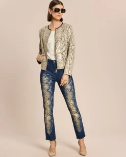 Jeans mit Snakeprint
