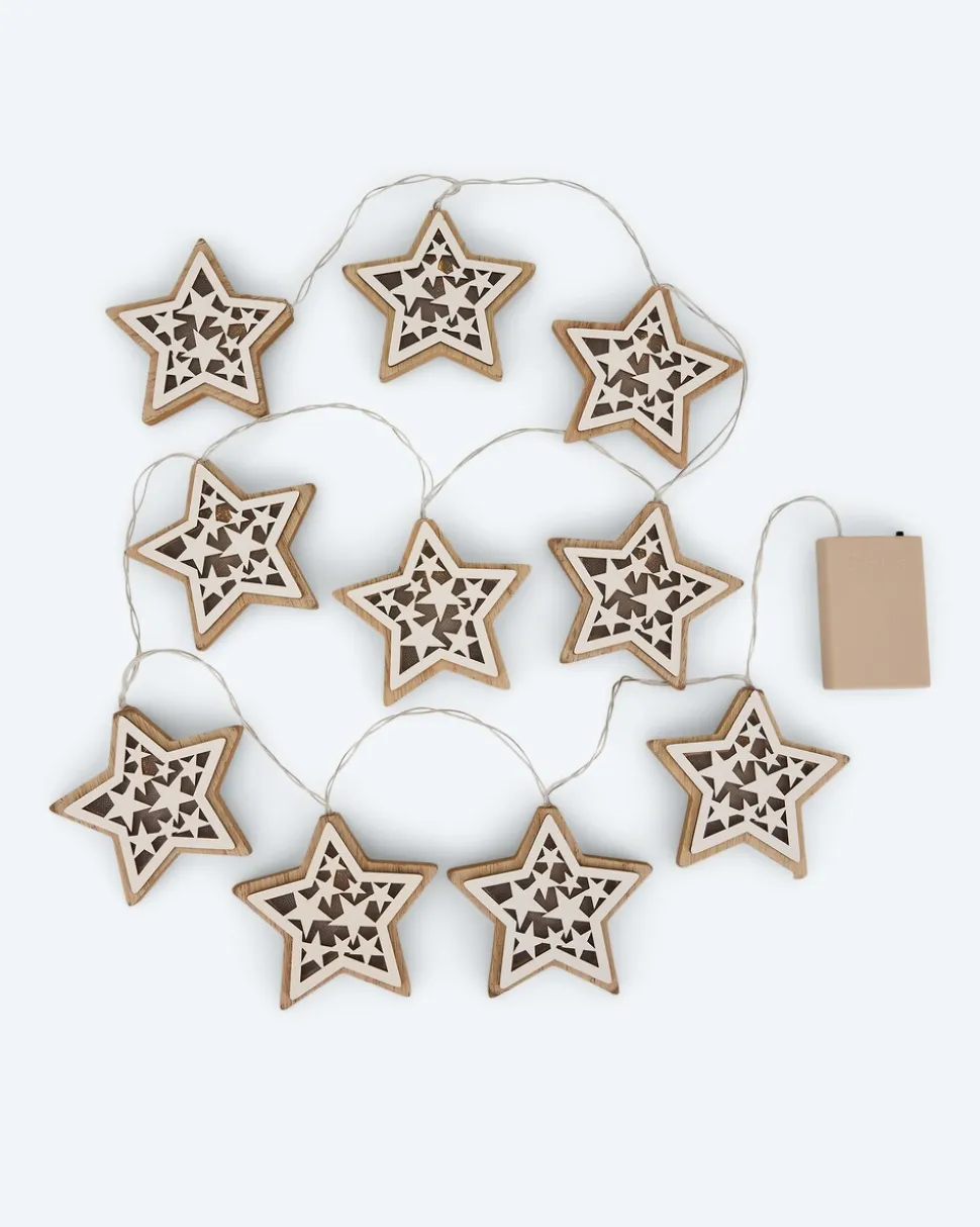 LED-Lichterkette "Holzsterne"
