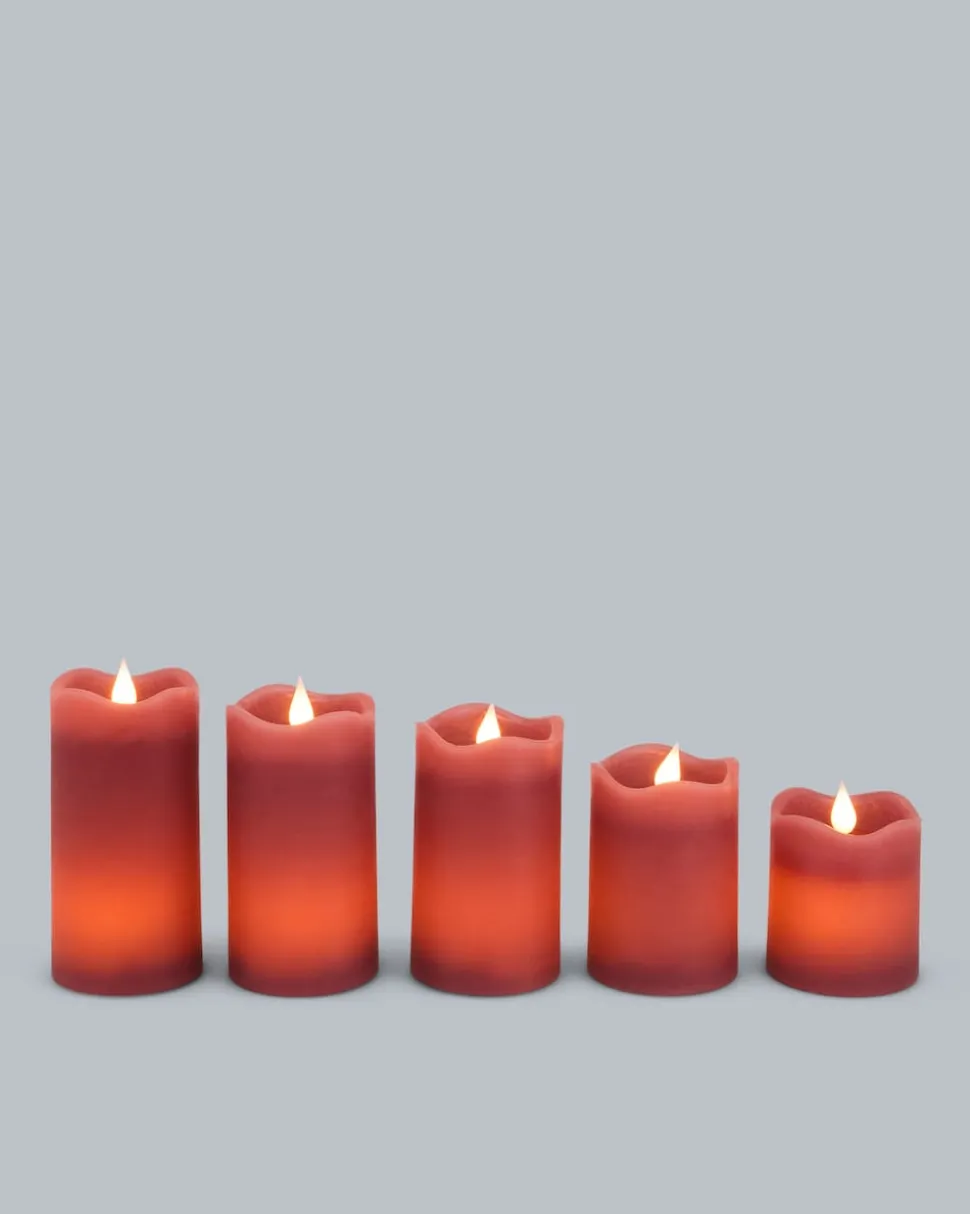LED-Stumpenkerzen "Long Shine", 5tlg.
