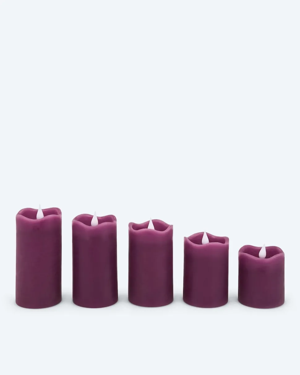 LED-Stumpenkerzen "Long Shine", 5tlg.