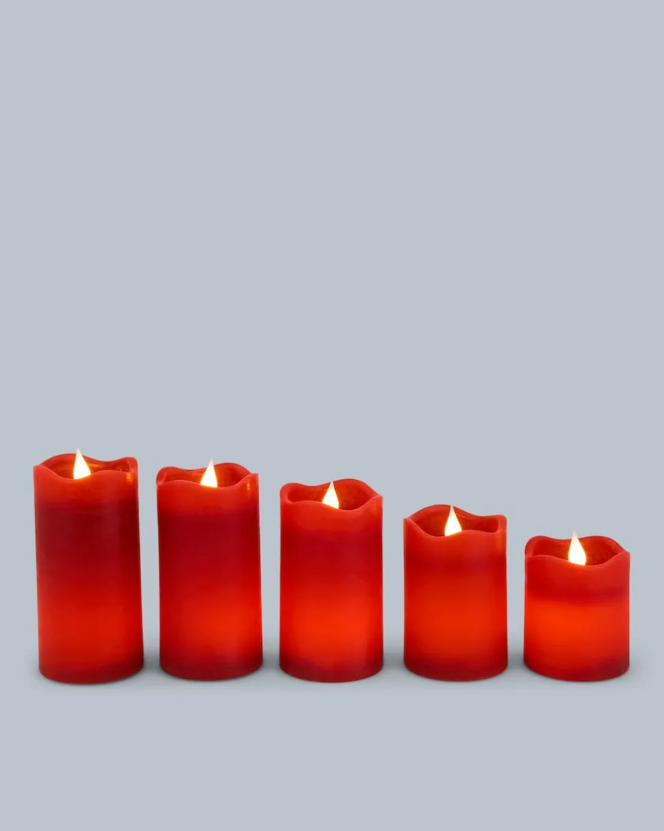 LED-Stumpenkerzen "Long Shine", 5tlg.