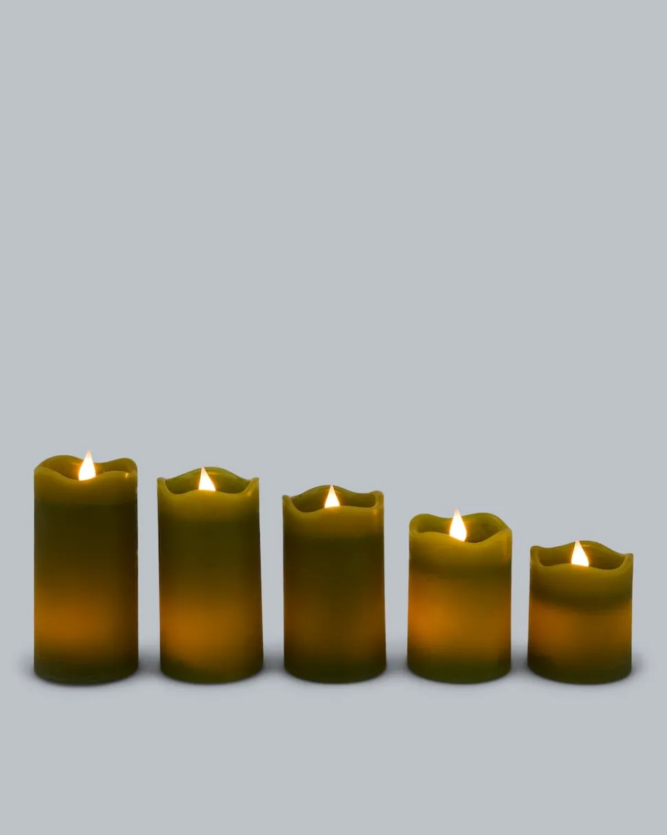 LED-Stumpenkerzen "Long Shine", 5tlg.
