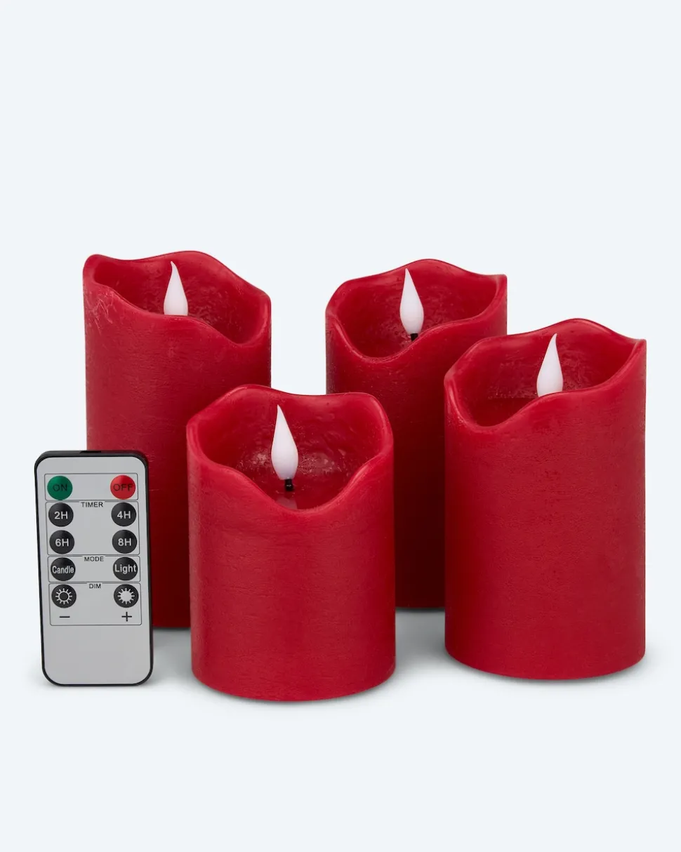 LED-Stumpenkerzen, 4tlg.