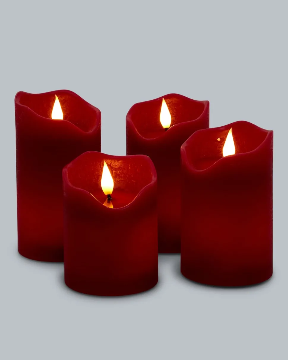 LED-Stumpenkerzen, 4tlg.