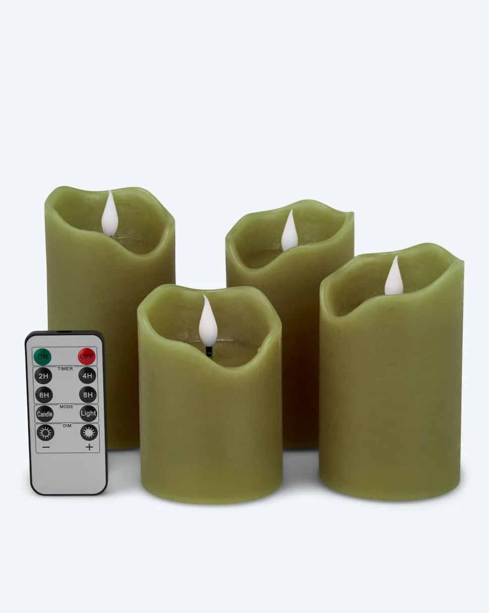 LED-Stumpenkerzen, 4tlg.