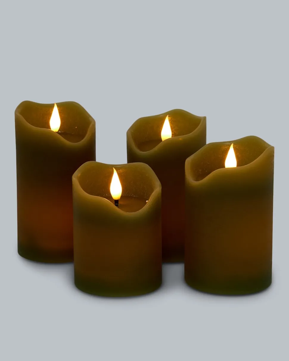 LED-Stumpenkerzen, 4tlg.