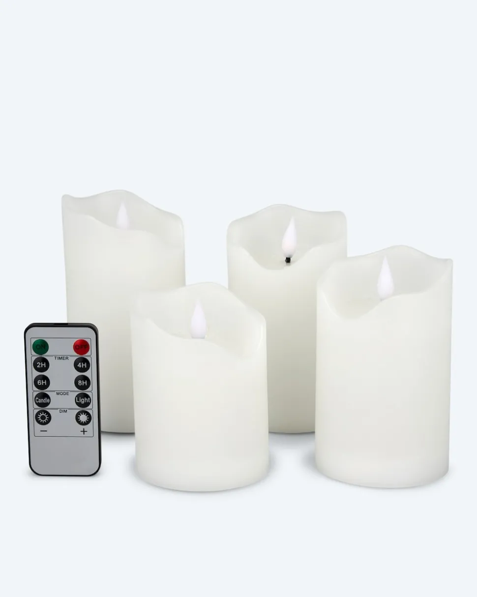 LED-Stumpenkerzen, 4tlg.