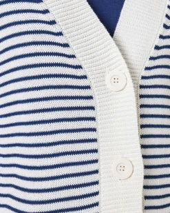 Long-Cardigan im Streifendesign