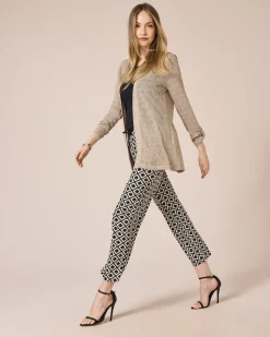 Longcardigan mit Metallicgarn