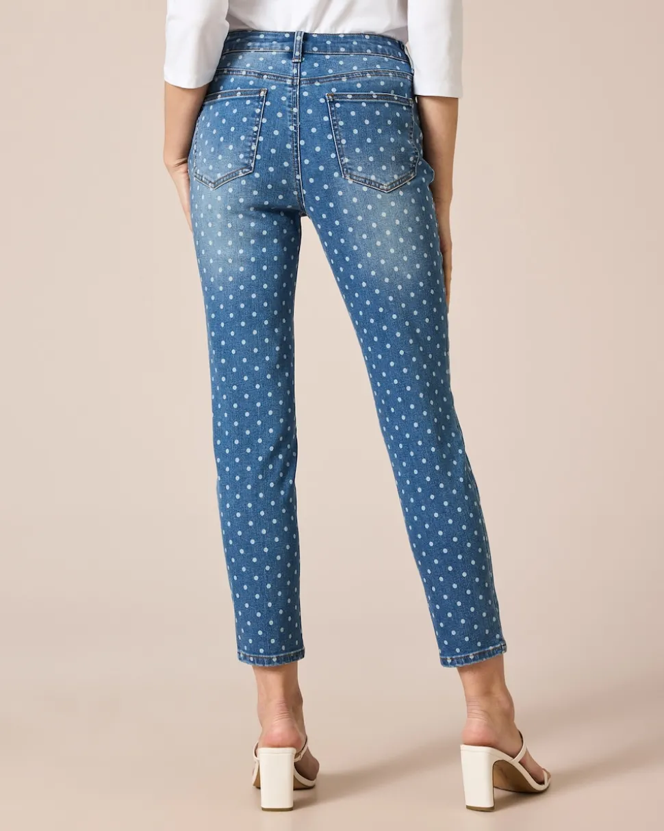 5-Pocket-Denim mit Punktedruck
