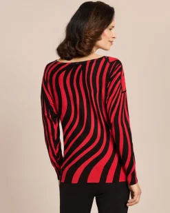 Pullover mit Strahlen-Blumen-Druck