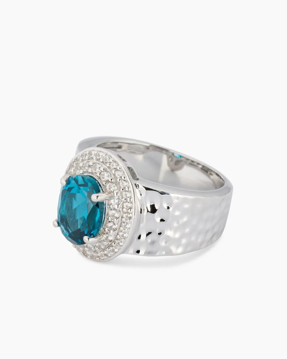 Ring mit London Blue Topas und Zirkon