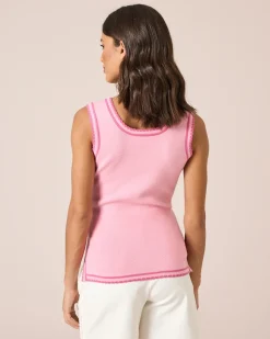 Ärmelloses Shirt mit Wellenkanten