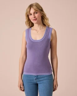 Ärmelloses Shirt mit Wellenkanten
