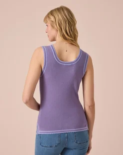 Ärmelloses Shirt mit Wellenkanten
