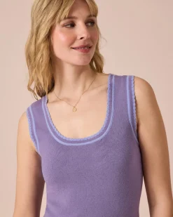 Ärmelloses Shirt mit Wellenkanten