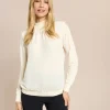 Shirt mit Drapierung am Hals