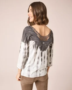 Shirt mit Mandala-Druck und Spitze