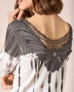 Shirt mit Mandala-Druck und Spitze