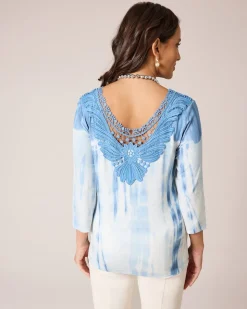 Shirt mit Mandala-Druck und Spitze