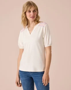 Shirt mit Smok-Detail