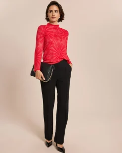 Strickshirt mit Blumenjacquard