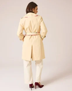 Trenchcoat mit floralen Kanten